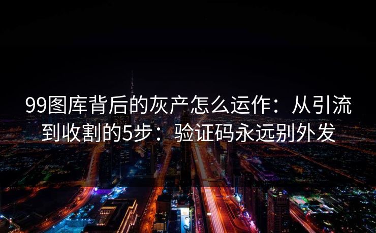 99图库背后的灰产怎么运作：从引流到收割的5步：验证码永远别外发