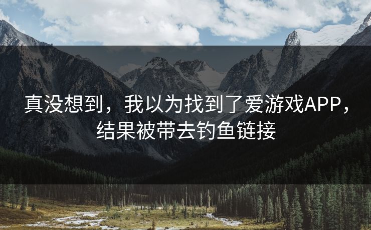 真没想到，我以为找到了爱游戏APP，结果被带去钓鱼链接